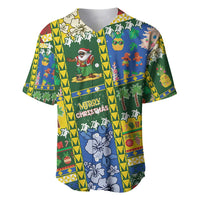 Solomon Islands Christmas Baseball Jersey Festive Beach Vibes - Polynesian Pride