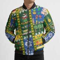 Solomon Islands Christmas Bomber Puffer Jacket Festive Beach Vibes - Polynesian Pride