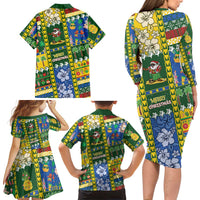 Solomon Islands Christmas Family Matching Long Sleeve Bodycon Dress and Hawaiian Shirt Festive Beach Vibes - Polynesian Pride