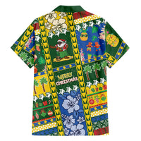 Solomon Islands Christmas Family Matching Off The Shoulder Long Sleeve Dress and Hawaiian Shirt Festive Beach Vibes - Polynesian Pride