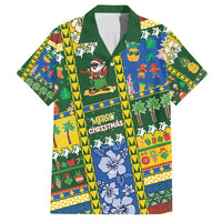 Solomon Islands Christmas Family Matching Off Shoulder Short Dress and Hawaiian Shirt Festive Beach Vibes - Polynesian Pride