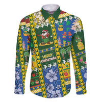 Solomon Islands Christmas Family Matching Off Shoulder Short Dress and Hawaiian Shirt Festive Beach Vibes - Polynesian Pride