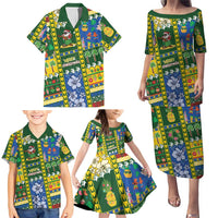 Solomon Islands Christmas Family Matching Puletasi and Hawaiian Shirt Festive Beach Vibes - Polynesian Pride
