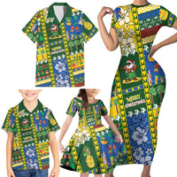 Solomon Islands Christmas Family Matching Short Sleeve Bodycon Dress and Hawaiian Shirt Festive Beach Vibes - Polynesian Pride