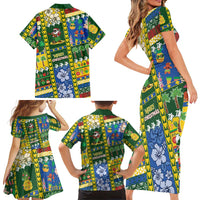 Solomon Islands Christmas Family Matching Short Sleeve Bodycon Dress and Hawaiian Shirt Festive Beach Vibes - Polynesian Pride