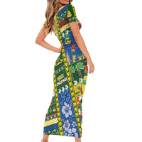 Solomon Islands Christmas Family Matching Short Sleeve Bodycon Dress and Hawaiian Shirt Festive Beach Vibes - Polynesian Pride