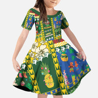 Solomon Islands Christmas Family Matching Tank Maxi Dress and Hawaiian Shirt Festive Beach Vibes - Polynesian Pride