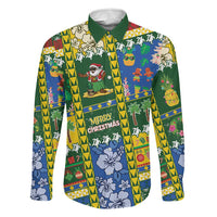 Solomon Islands Christmas Family Matching Tank Maxi Dress and Hawaiian Shirt Festive Beach Vibes - Polynesian Pride