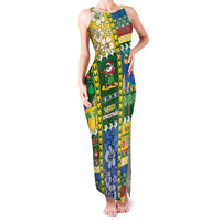 Solomon Islands Christmas Family Matching Tank Maxi Dress and Hawaiian Shirt Festive Beach Vibes - Polynesian Pride