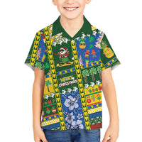 Solomon Islands Christmas Family Matching Tank Maxi Dress and Hawaiian Shirt Festive Beach Vibes - Polynesian Pride