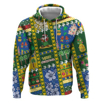 Solomon Islands Christmas Hoodie Festive Beach Vibes LT05 Pullover Hoodie Green - Polynesian Pride