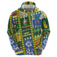 Solomon Islands Christmas Hoodie Festive Beach Vibes LT05 - Polynesian Pride