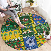 Solomon Islands Christmas Round Carpet Festive Beach Vibes - Polynesian Pride