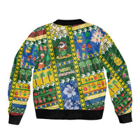 Solomon Islands Christmas Sleeve Zip Bomber Jacket Festive Beach Vibes LT05 - Polynesian Pride
