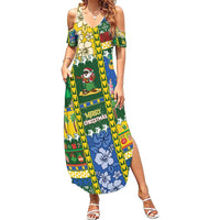 Solomon Islands Christmas Summer Maxi Dress Festive Beach Vibes LT05 Women Green - Polynesian Pride