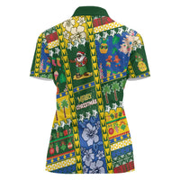 Solomon Islands Christmas Women Polo Shirt Festive Beach Vibes - Polynesian Pride