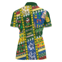 Solomon Islands Christmas Women Polo Shirt Festive Beach Vibes LT05 - Polynesian Pride