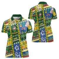 Solomon Islands Christmas Women Polo Shirt Festive Beach Vibes LT05 - Polynesian Pride