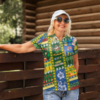 Solomon Islands Christmas Women Polo Shirt Festive Beach Vibes LT05 - Polynesian Pride