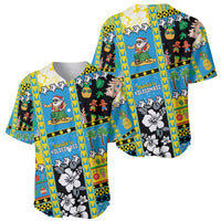 Tuvalu Christmas Baseball Jersey Festive Beach Vibes - Polynesian Pride