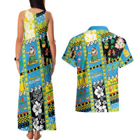 Tuvalu Christmas Couples Matching Tank Maxi Dress and Hawaiian Shirt Festive Beach Vibes LT05 - Polynesian Pride