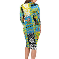 Tuvalu Christmas Family Matching Long Sleeve Bodycon Dress and Hawaiian Shirt Festive Beach Vibes - Polynesian Pride