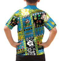 Tuvalu Christmas Family Matching Off The Shoulder Long Sleeve Dress and Hawaiian Shirt Festive Beach Vibes - Polynesian Pride