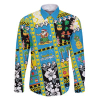 Tuvalu Christmas Family Matching Off The Shoulder Long Sleeve Dress and Hawaiian Shirt Festive Beach Vibes - Polynesian Pride