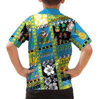 Tuvalu Christmas Family Matching Off Shoulder Short Dress and Hawaiian Shirt Festive Beach Vibes - Polynesian Pride