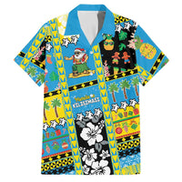 Tuvalu Christmas Family Matching Off Shoulder Short Dress and Hawaiian Shirt Festive Beach Vibes - Polynesian Pride