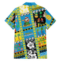 Tuvalu Christmas Family Matching Off Shoulder Short Dress and Hawaiian Shirt Festive Beach Vibes - Polynesian Pride
