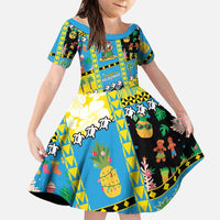 Tuvalu Christmas Family Matching Short Sleeve Bodycon Dress and Hawaiian Shirt Festive Beach Vibes - Polynesian Pride