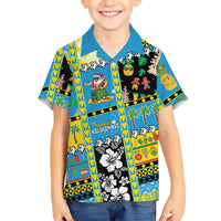 Tuvalu Christmas Kid Hawaiian Shirt Festive Beach Vibes LT05 Kid Blue - Polynesian Pride