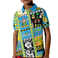Tuvalu Christmas Kid Polo Shirt Festive Beach Vibes LT05 Kid Blue - Polynesian Pride