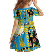Tuvalu Christmas Kid Short Sleeve Dress Festive Beach Vibes LT05 - Polynesian Pride