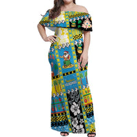 Tuvalu Christmas Off Shoulder Maxi Dress Festive Beach Vibes - Polynesian Pride