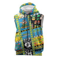 Tuvalu Christmas Sleeveless Zip Hoodie Festive Beach Vibes LT05 Blue - Polynesian Pride