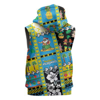 Tuvalu Christmas Sleeveless Zip Hoodie Festive Beach Vibes LT05 - Polynesian Pride