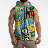 Tuvalu Christmas Sleeveless Zip Hoodie Festive Beach Vibes LT05 - Polynesian Pride