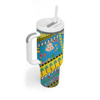 Tuvalu Christmas Tumbler With Handle Festive Beach Vibes - Polynesian Pride