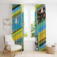 Tuvalu Christmas Window Curtain Festive Beach Vibes - Polynesian Pride