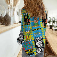 Tuvalu Christmas Women Casual Shirt Festive Beach Vibes - Polynesian Pride