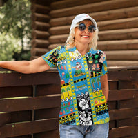 Tuvalu Christmas Women Polo Shirt Festive Beach Vibes LT05 - Polynesian Pride