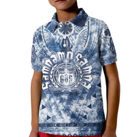 Samoa 685 Kid Polo Shirt Polynesian Pattern Tie Dye Style