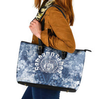 Samoa 685 Leather Tote Bag Polynesian Pattern Tie Dye Style LT05 Blue - Polynesian Pride