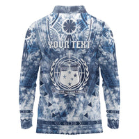 Samoa 685 Long Sleeve Polo Shirt Polynesian Pattern Tie Dye Style LT05 - Polynesian Pride