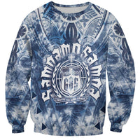 Samoa 685 Sweatshirt Polynesian Pattern Tie Dye Style LT05 Unisex Blue - Polynesian Pride