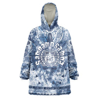 Samoa 685 Wearable Blanket Hoodie Polynesian Pattern Tie Dye Style LT05 One Size Blue - Polynesian Pride