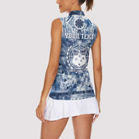 Samoa 685 Women Sleeveless Polo Shirt Polynesian Pattern Tie Dye Style LT05 - Polynesian Pride