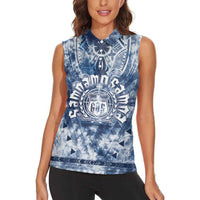 Samoa 685 Women Sleeveless Polo Shirt Polynesian Pattern Tie Dye Style LT05 - Polynesian Pride